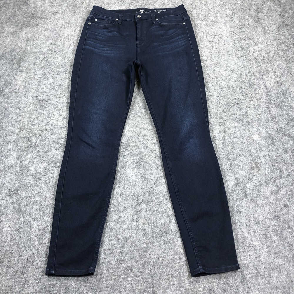 7 For All Mankind Jeans Womens 29 Blue High Rise Ankle Skinny Stretch Denim